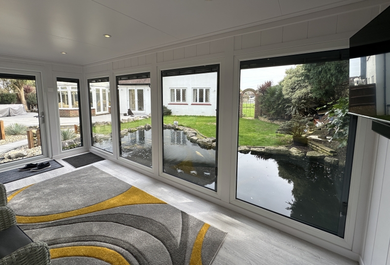 Cantilever Garden Room over Koi Pond