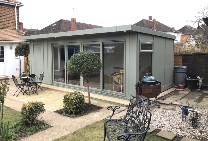 Garden Room with Integrated storage and sliding doors Horsham