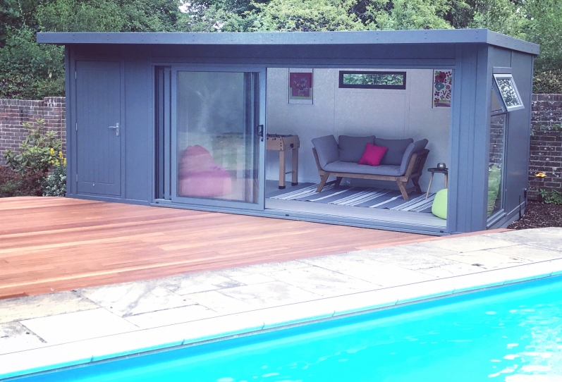 Poolside Garden Room with cassette toilet Ditchling East Sussex
