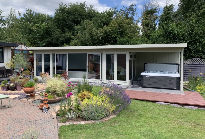 Endless Poolroom with Hot Tub Canopy and Sliding Doors Berkshire