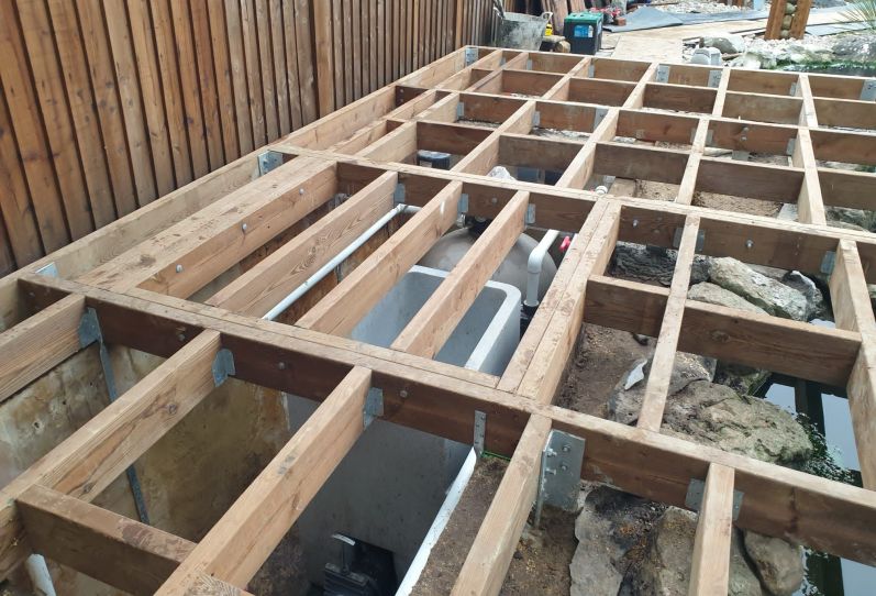 cantilevered Base working around filtration pit ref 6370