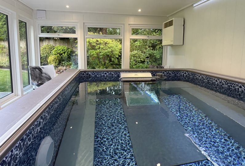 Endless Pool Room with Iroko Cladding and Bi-Folding Doors REF: 6101 Berkhampstead