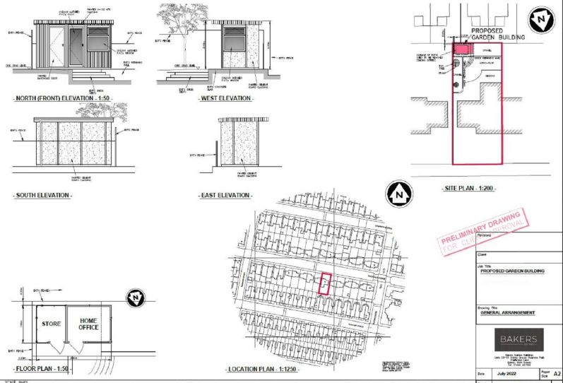 Jay Garden Office with Store in London - Planning Drawings