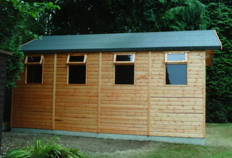 workshop and garage for boat with windows