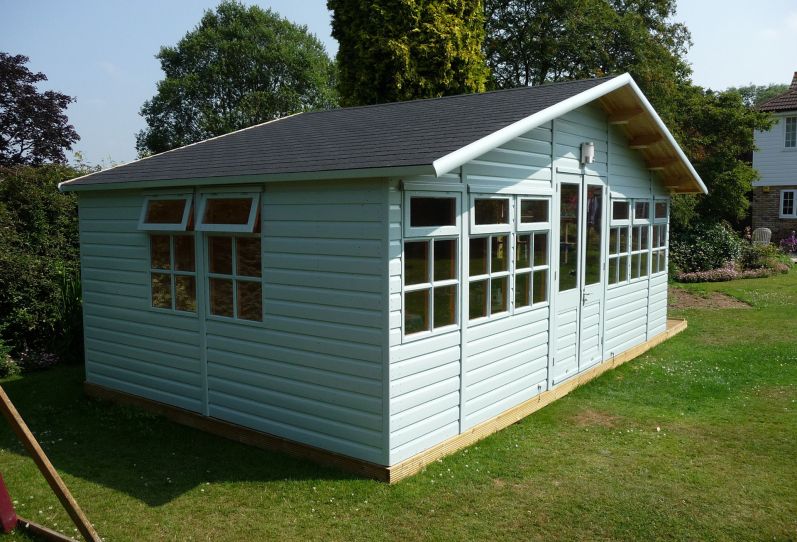 Large Apex Roof Summer House with Tiled Roof