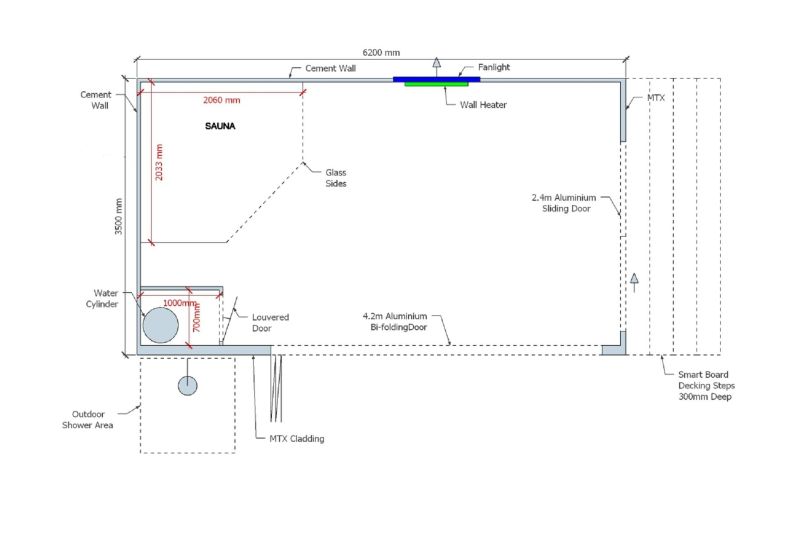 Poolside Room with Bi-folding Doors, Outdoor Shower & Sauna in Surrey