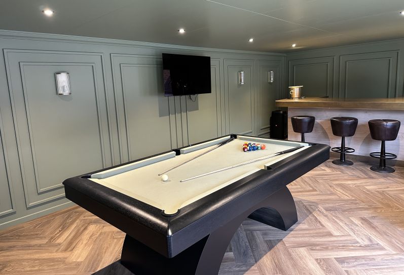 garden room interior design pool table bar london