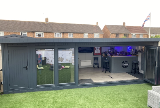 Garden Bar and Entertainment Room with Bi-Folding Doors - Essex