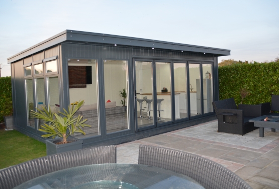 Garden Room with Bi-Folding Doors, Kitchen and Toilet 6.5m x 4.6m Surrey