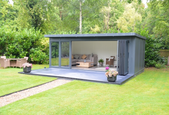 Garden Room with Bi-fold Doors and Large Decking Area Domewood West Sussex
