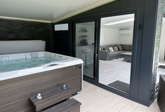 Poolside Room with Sliding Doors, Canopy, Bar & Shower Room in Surrey