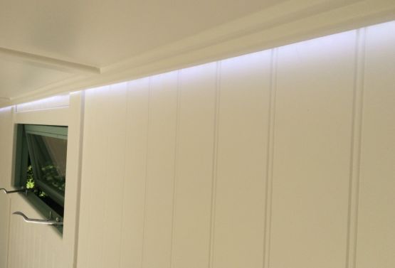 Timber Garden Room with Wall Wash Lighting